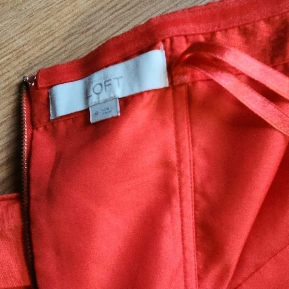 Ann Taylor LOFT strapless summer cocktail dress 4 coral - Picture 5 of 11